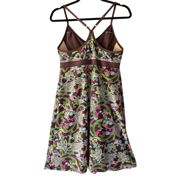 ATHLETA | SHOREBREAK SWIM DRESS LIKE NEW BROWN & PINK PAISLEY | LARGE - Picture 9 of 11